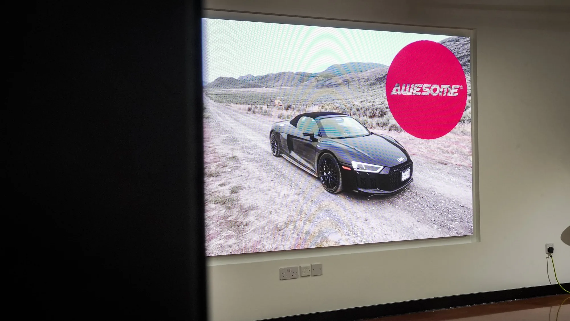 A large-format LED panel and signage player in a Manchester showroom