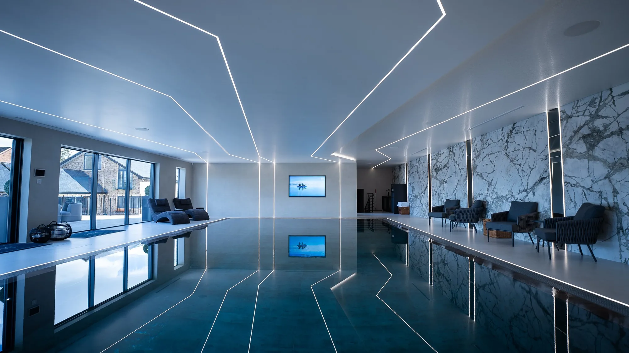 The pool and seating area